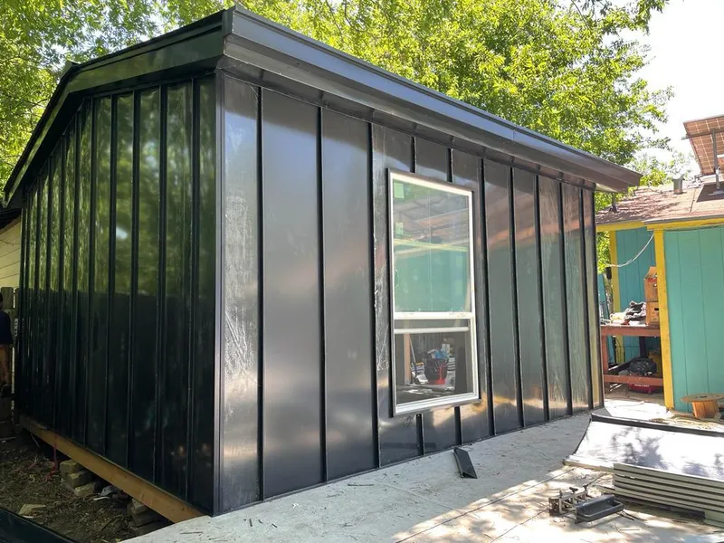 Black standing seam metal wall panels for Metal Roof Installation in Jennings Lodge